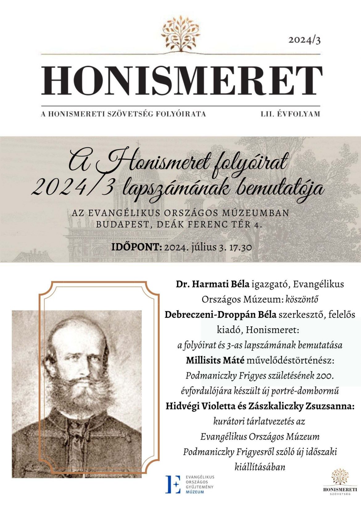 Podmaniczky  tárlatvezetés Honismeret folyóiratbemutató